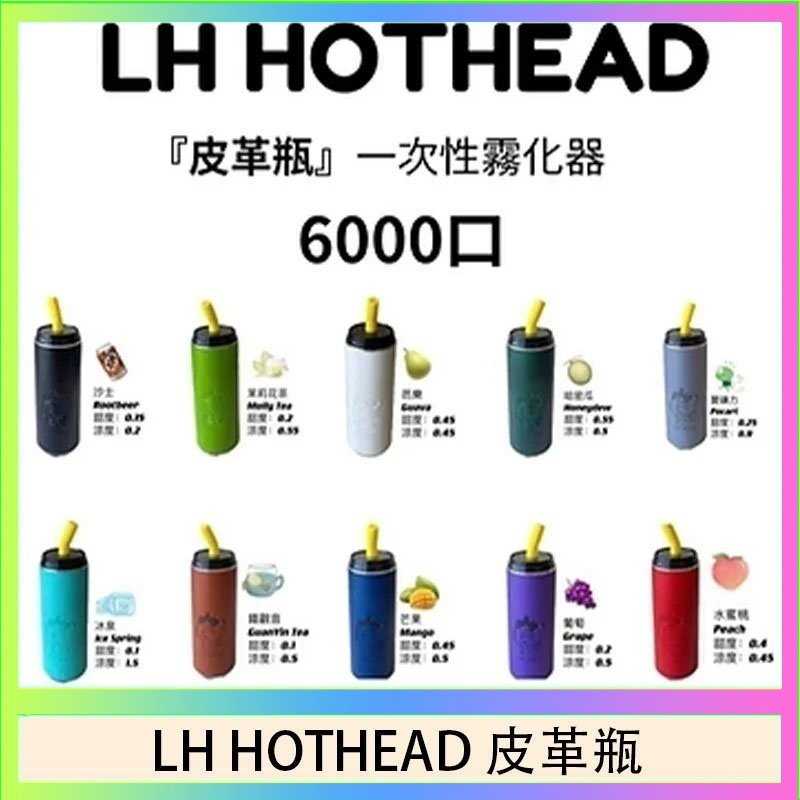 LH HOTHEAD皮革 LH HOTHEAD皮革瓶電子煙可充電6000口一次性